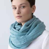 Linen Scarf - Stone Blue