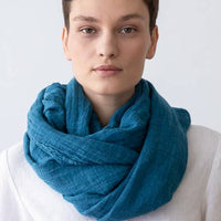 Linen Scarf - Sea Blue