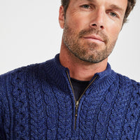 Aran - Half Zip Sweater - Dark Blue