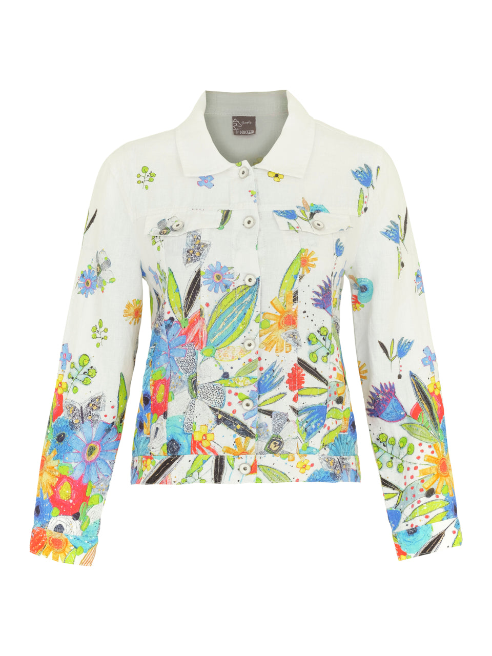 Simply art by Dolcezza - Linen Jacket - Multicolor Bouquet