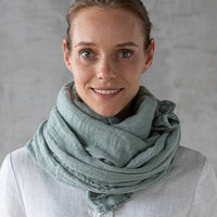 Linen Scarf - Moss Green
