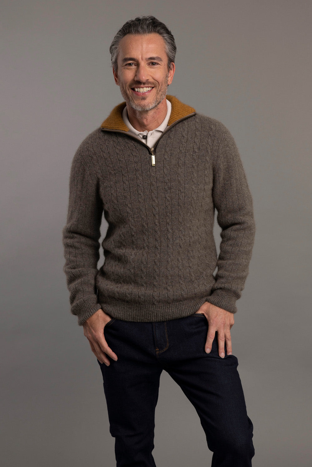 Possum - Cable Jersey - Bark