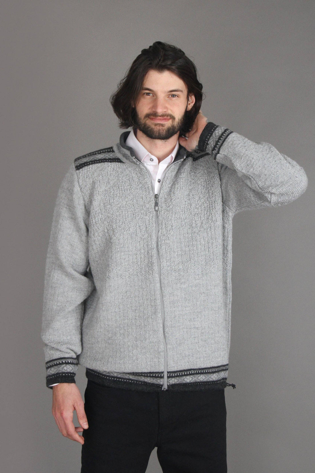 Susan Fosse - Stølen Men's Cardigan - Grey
