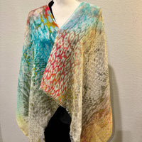 Linen Poncho - Turquise Blend