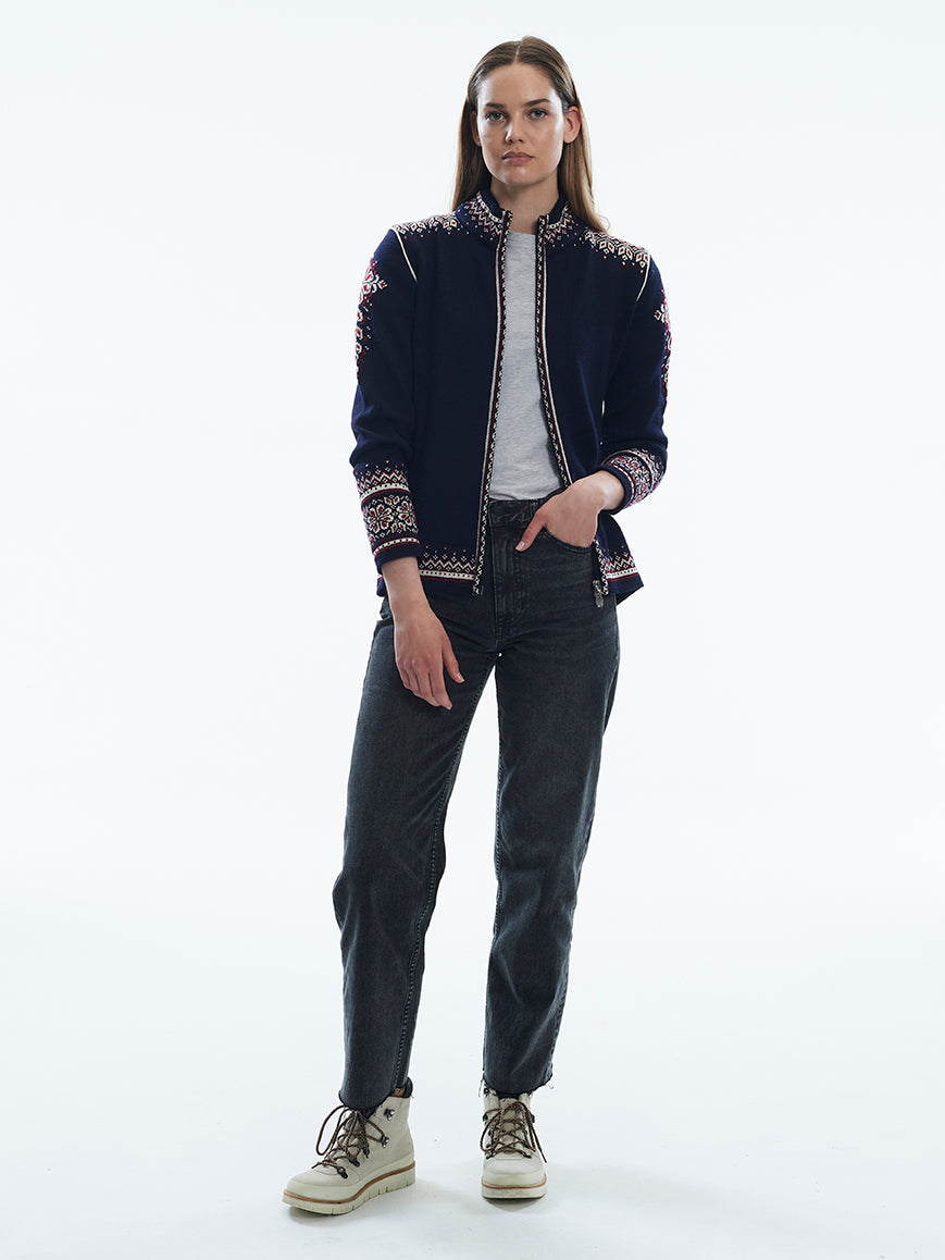 (取寄) ダーレオブノルウェー レディース 140th アニバーサリー フェミニン ジャケット Dale of Norway women 140th Anniversary Feminine Jacket Dale of Norway - 140th Anniversary Women's Jacket - Navy