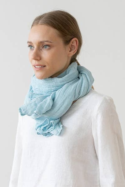 Linen Scarf - Cloud Blue