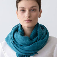 Linen Scarf - Marine Blue