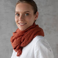 Linen Scarf - Brick