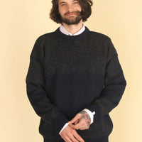 Susan Fosse - Askøy Men's Crew Neck Sweater - Navy
