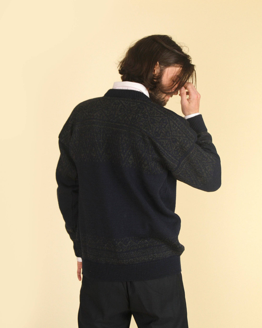 Susan Fosse - Askøy Men's Crew Neck Sweater - Navy