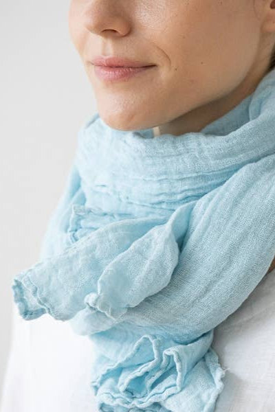 Linen Scarf - Cloud Blue