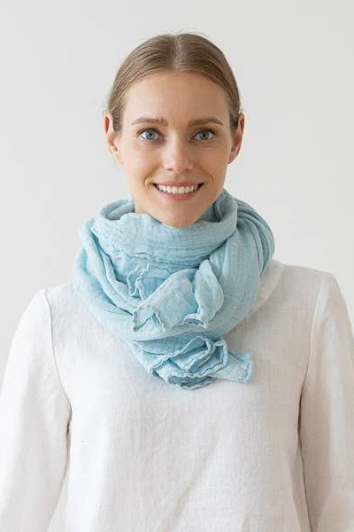 Linen Scarf - Cloud Blue