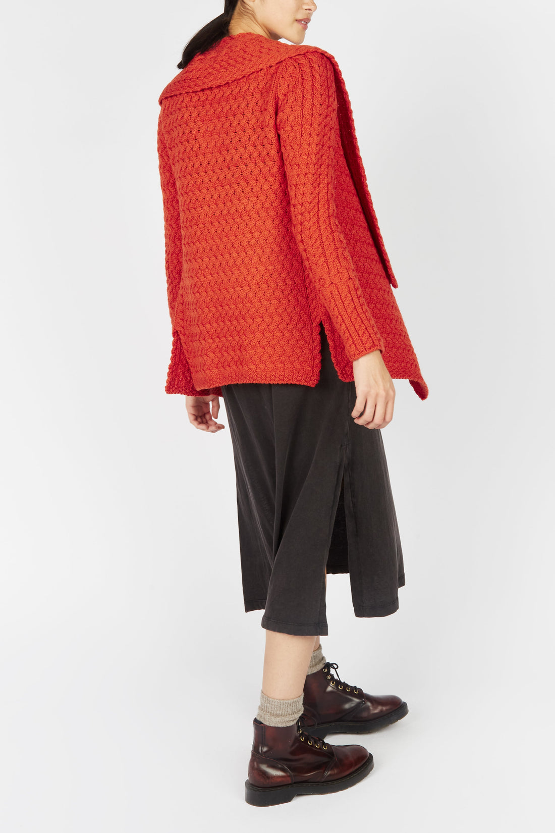 Irish -  Glenross Waterfall Cardigan - Orange Marl