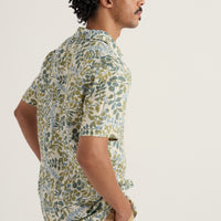 Men's Blue Heron Shirt - Ecru