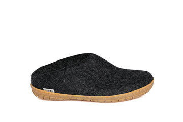 Glerups Unisex Slippers - Rubber Soles - Charcoal
