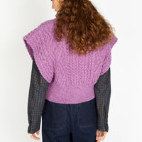 Irish - Farmleigh Diamond Vest - Orchid from behind