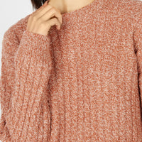 Irish Corbin Cable Crew Neck in Cedar Marl from the Front