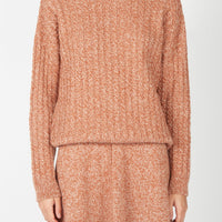 Irish Corbin Cable Crew Neck in Cedar Marl from the Front