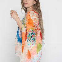 Linen Poncho - Abstract