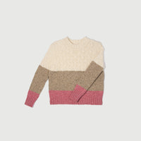 Aran - Tri Band Sweater - Ecru