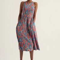 Porthmeor Wave Dress - Red Hot Poker Dusk
