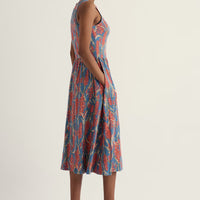 Porthmeor Wave Dress - Red Hot Poker Dusk