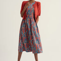 Porthmeor Wave Dress - Red Hot Poker Dusk