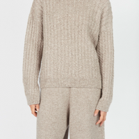 Irish - Corbin Cable Crew Neck - Eggshell