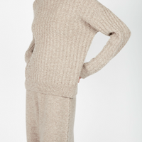 Irish - Corbin Cable Crew Neck - Eggshell
