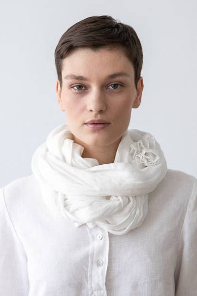 Linen Scarf - White