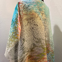 Linen Poncho - Turquise Blend