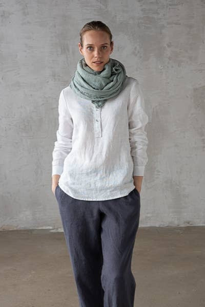 Linen Scarf - Moss Green