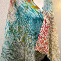 Linen Poncho - Turquise Blend
