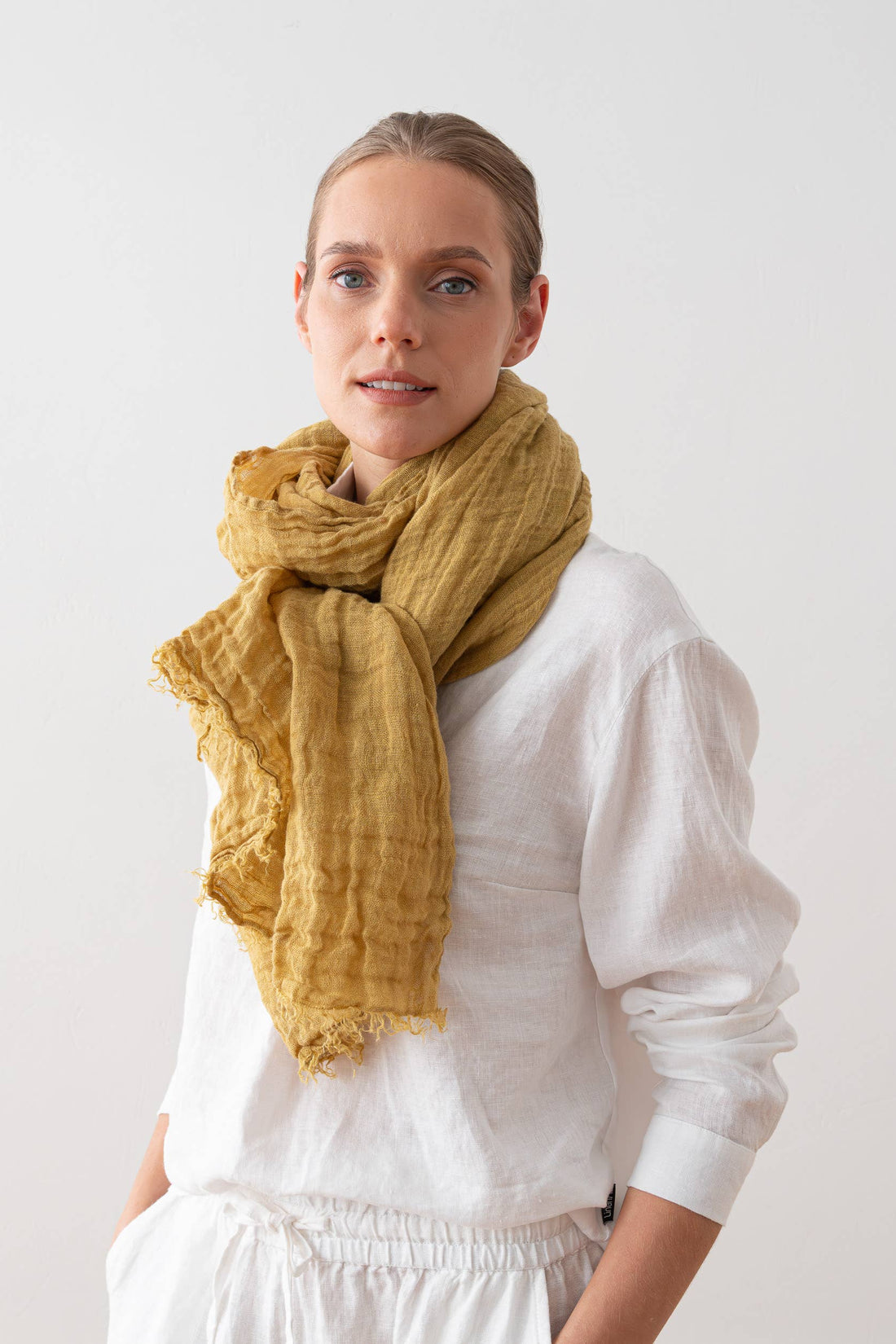 Linen Shawl - Antique Gold