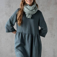 Linen Scarf - Moss Green