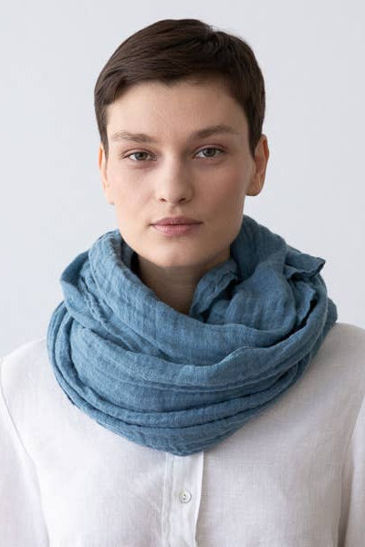 Linen Scarf - Deep Pool
