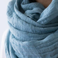 Linen Scarf - Stone Blue