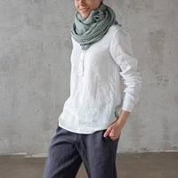 Linen Scarf - Moss Green