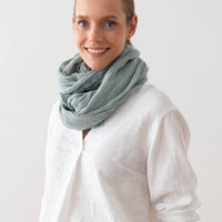 Linen Scarf - Stormy Sea