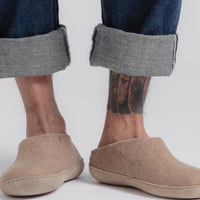 Glerups Unisex Slippers - Leather Soles - Sand