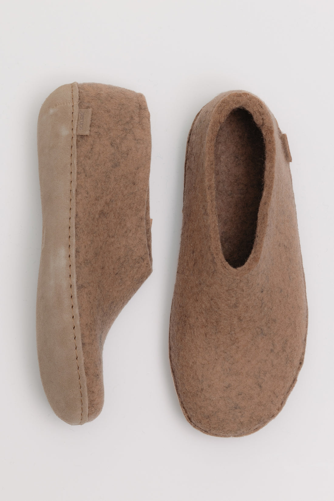 Glerups Unisex Slippers - Leather Soles - Sand