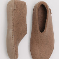 Glerups Unisex Slippers - Leather Soles - Sand