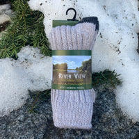 Irish - Merino Wool Socks - oatmeal/brown