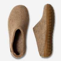 Glerups Unisex Slippers - Rubber Soles - Sand