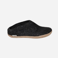 Glerups Unisex Slippers - Leather Soles - Charcoal