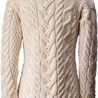 Aran Irish - Buttoned Longline Cardigan - Parsnip