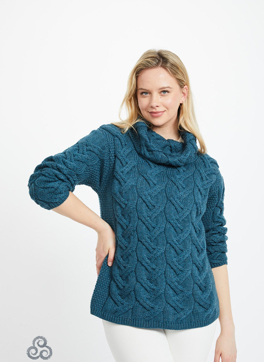 Cable Knit sweater with Cowl Neck