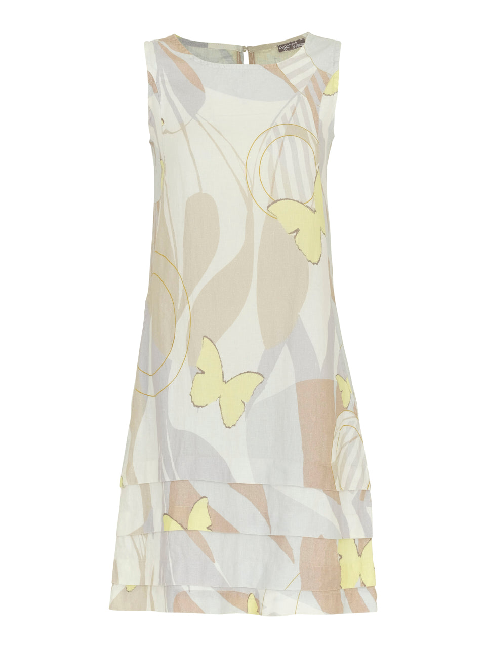 Simply Art by Dolcezza - Linen dress - Yellow Butterflies