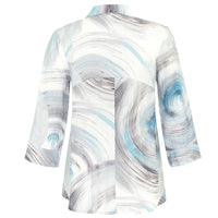 Simply art by Dolcezza - Linen blouse - Grey & Blue