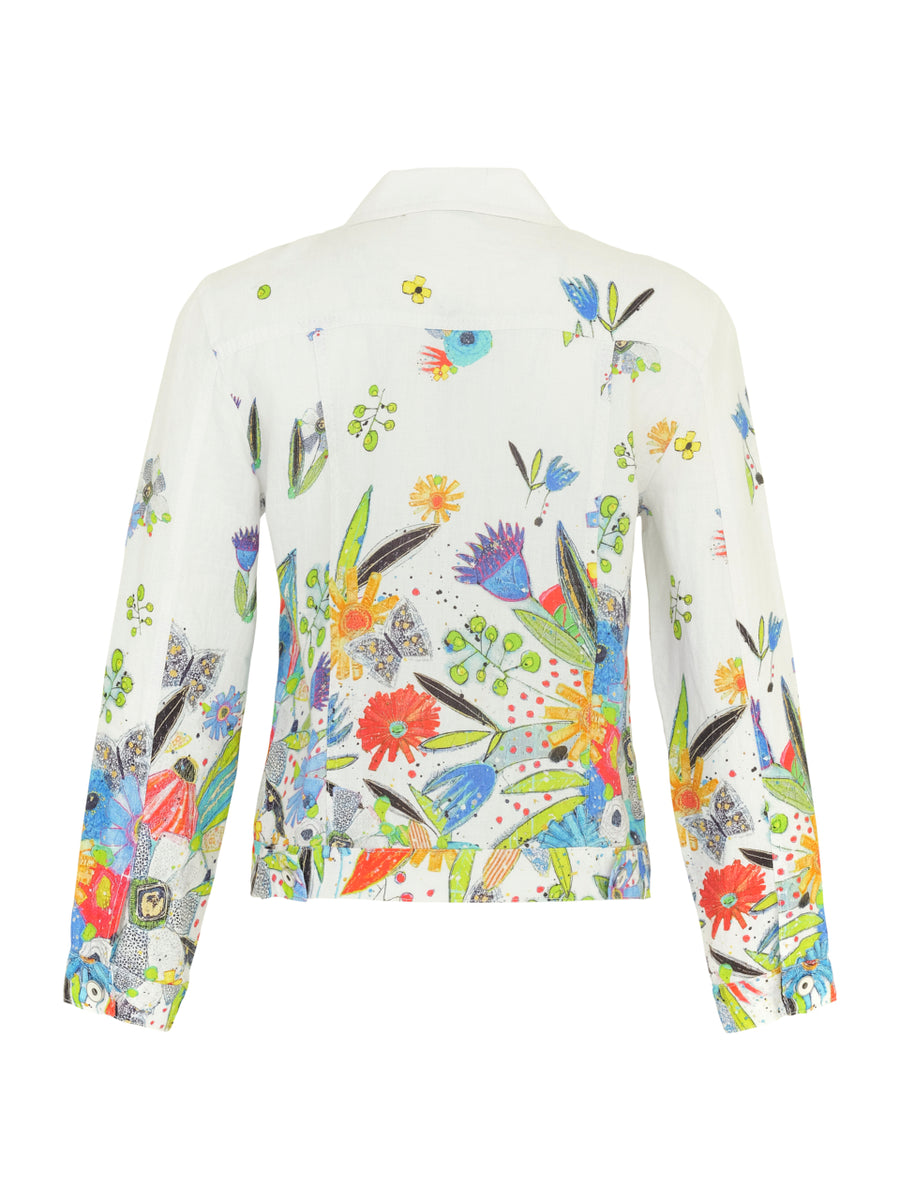 Simply art by Dolcezza - Linen Jacket - Multicolor Bouquet
